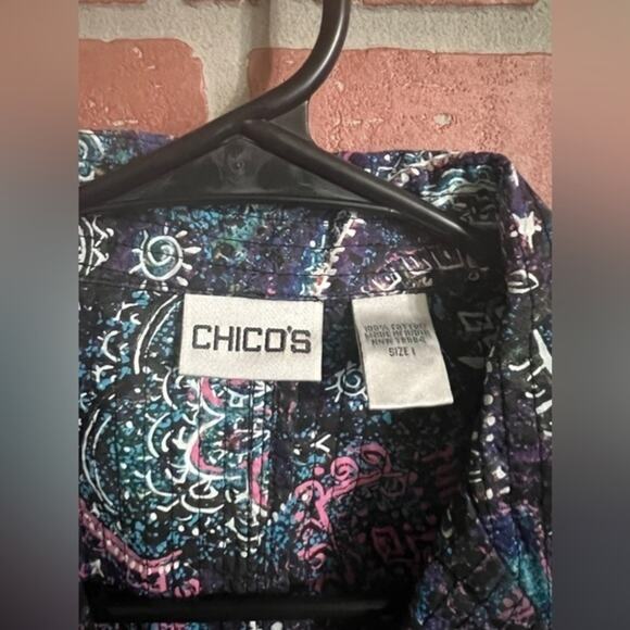 Chico’s | Colorful Quilted Grommet Snaps Jacket - Picture 2 of 7